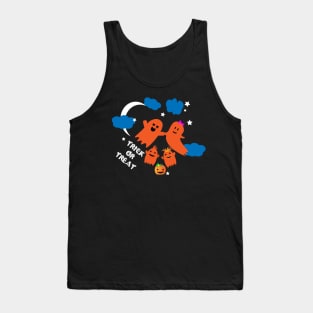 Trick Or Treat Cute Ghosts Family Fly Halloween Candys Sweets Tank Top